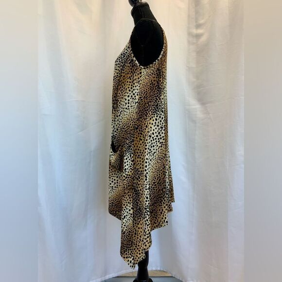 𝅺JOSEPH Ribkoff leopard print sleeveless asymmetrical blouse top Sz 10 NWOT - Picture 3 of 12